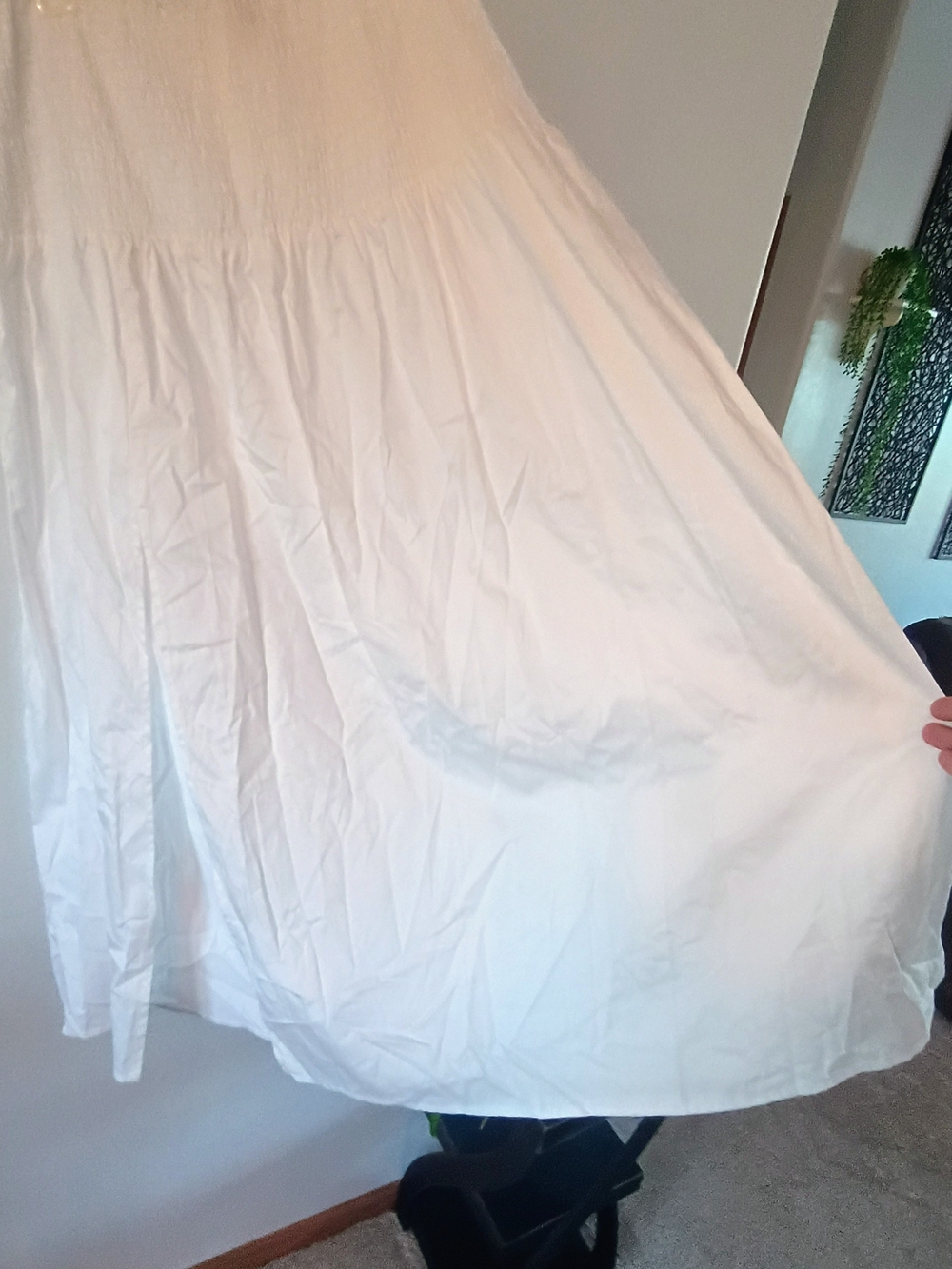 Wild Fable XXL White Cotton Smocked Tiered Maxi Skirt Boho Coastal NWT - Picture 5 of 9